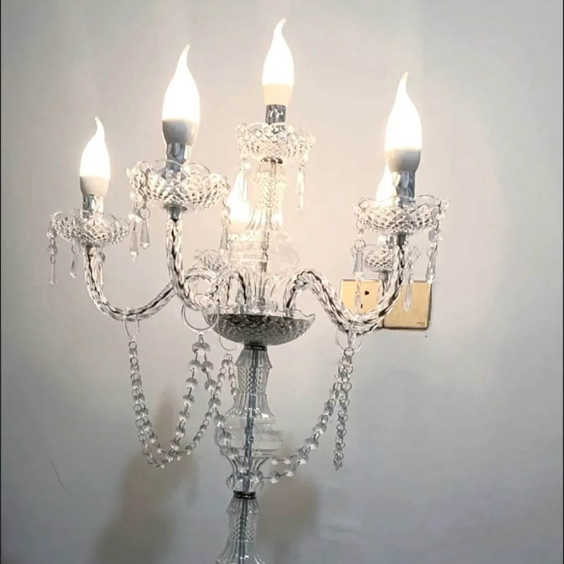 Silk Candle - โคมไฟเทียนหรูหราทันสมัย ของตกแต่งงานแต่งงาน โคมไฟตั้งโต๊ะสวยหรู ไฟเทียนห้องนั่งเล่น ของตกแต่งสวยงาม