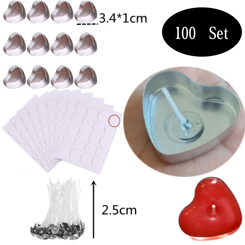 100 ชุดรูปหัวใจอลูมิเนียมที่ว่ - Candle Containers บทวิจารณ์และราคา