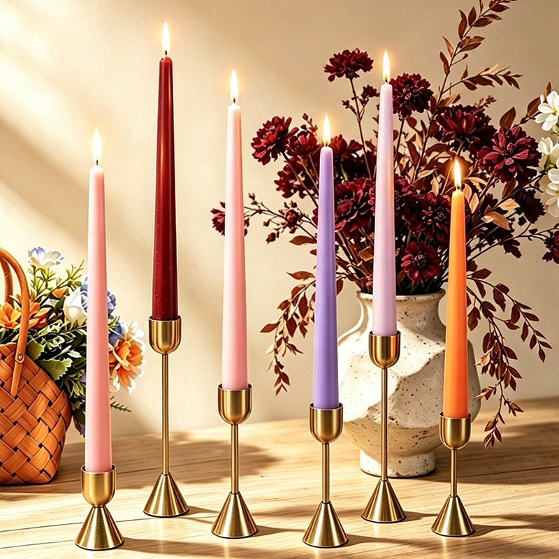 เทียนทรงเรียวสีเบอร์กันดี ด้าม - Silk Candle บทวิจารณ์และราคา