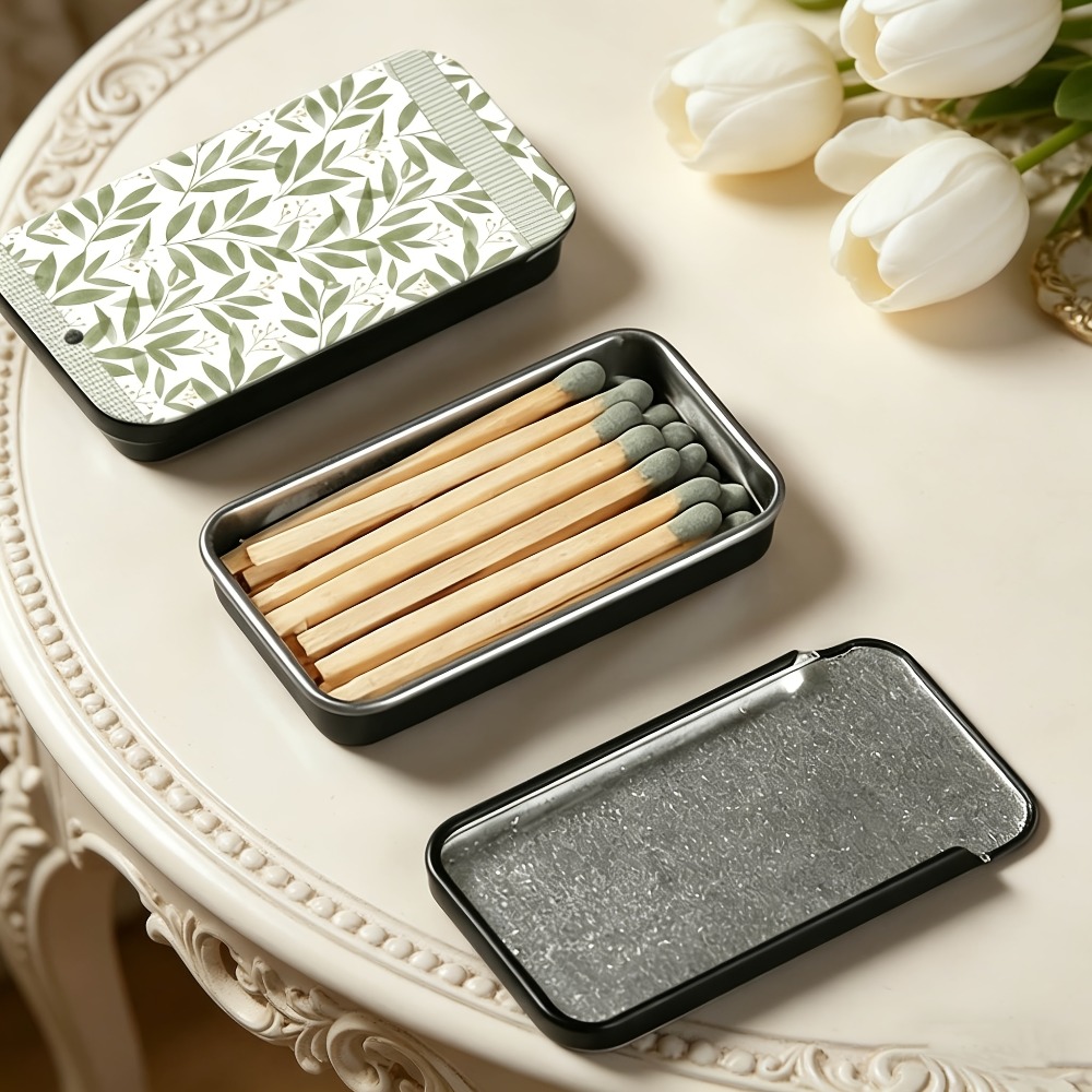 กล่องไม้ขีดลายใบไม้สีเขียว ไม้ - Candle Lighter บทวิจารณ์และราคา