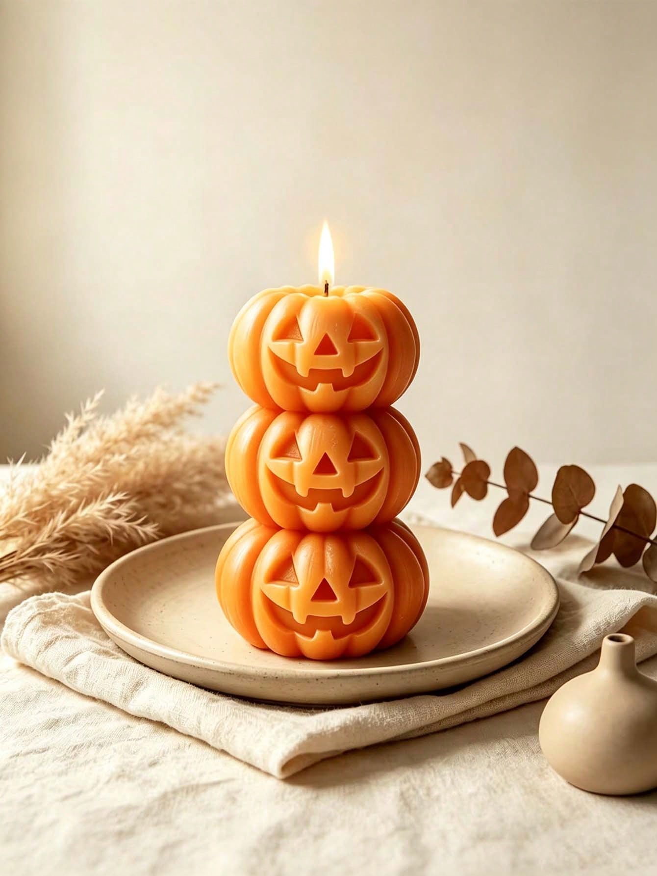 เทียนรูปฟักทอง 3 ชั้นสำหรับฮาโ - Candle Fragrance บทวิจารณ์และราคา