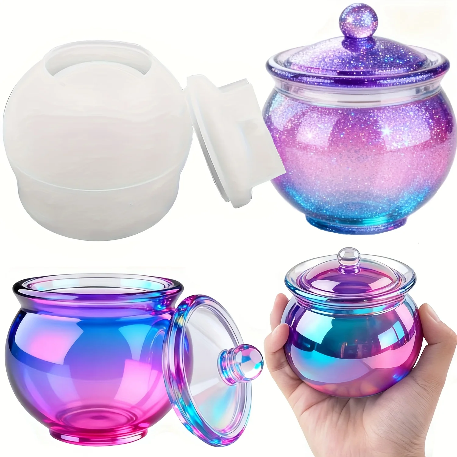 แม่พิมพ์เรซิ่นทรงกลม 1 ชุด พร้ - Candle Containers บทวิจารณ์และราคา