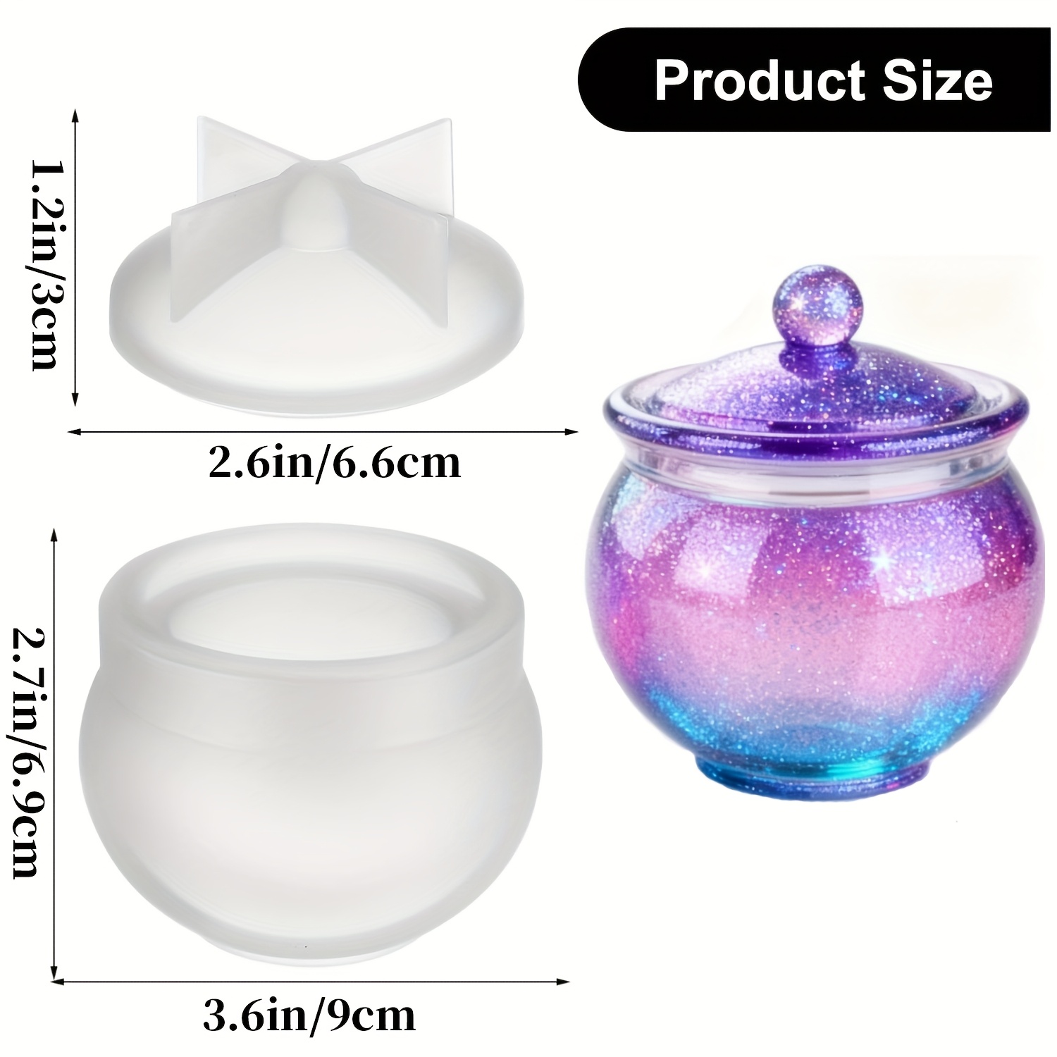 แม่พิมพ์เรซิ่นทรงกลม 1 ชุด พร้ - Candle Containers บทวิจารณ์และราคา